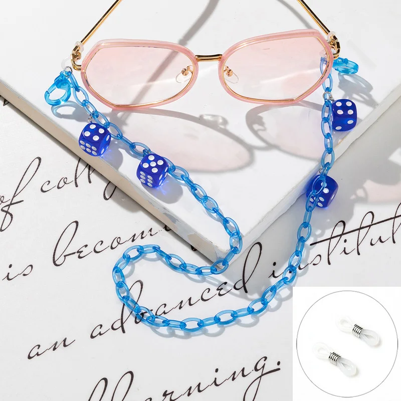 Nova moda dados colorido acríl - Sunglass Retainer Cord avaliação e preço